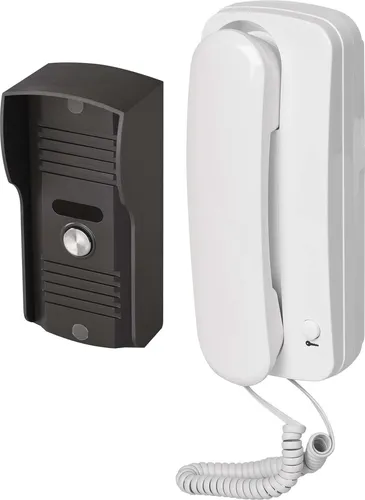 EMOS H1085 Gegensprechanlage Set - 1 Teilnehmer, 12 V DC, Weiß - Türtelefon und Freisprecher: Einfaches Audio-Set mit 1 Kopfhörer, ideal für unkomplizierte Nutzung in Wohn- und Geschäftsräumen.