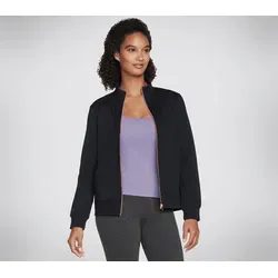 Skechers Go Walk Everywhere Full Zip Hoodless W3JA261-BLK - Kapuzenpullover für Damen, aus hochwertiger Baumwolle für ultimativen Komfort und Bewegungsfreiheit.
