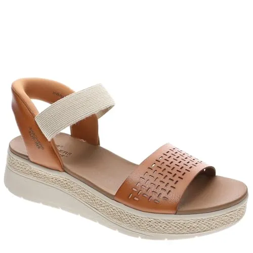 Skechers Damen BOBS Sun RAY Sneaker, vegan und stylisch - Damen-Sneaker aus veganem Leder mit flexibler Außensohle und Jute-Mittelsohle, ideal für einen lässigen Look und umweltbewusste Mode.