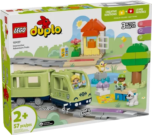 DUPLO Town Interaktive Abenteuer-Eisenbahn 10427 - Konstruktionsspielzeug für kreative Kleinkinder, fördert die Fantasie und Motorik