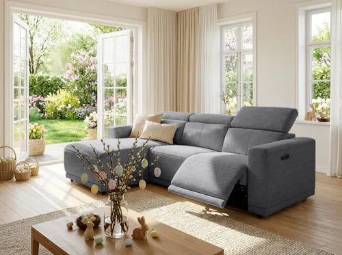 OTTO home Ecksofa LEOON L-Form, 255 cm mit Relaxfunktion und USB-Anschluss - Elegantes Ecksofa in L-Form mit Federkern und verstellbaren Kopfstützen. Ideal für entspannte Stunden und modernes Wohnen. Die elektrische Relaxfunktion sorgt für individuellen Komfort.