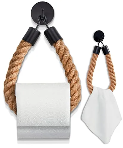 HENNEZ Toilettenpapierhalter ohne Bohren schwarz matt - Stylischer Klopapierhalter ohne Bohren für modernes Badezimmer. Einfache Montage mit Klebefolie, hergestellt aus nachhaltigen Materialien. Ideal auch als Handtuchhalter – praktisch und dekorativ!