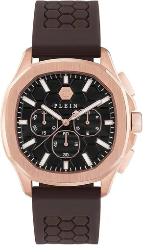 PHILIPP PLEIN Quarzuhr THE $KULL 41MM - Elegante Quarz-Analoguhr mit robustem Edelstahlgehäuse und stylischem Silikonarmband, ideal für modebewusste Träger.
