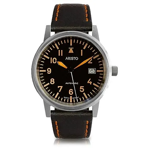 Aristo Herren Uhr Fliegeruhr Automatik 3H226-L - Armbanduhren für Herren, hochwertige Automatik mit SW 200 Werk, ideal für Flieger und Uhrenliebhaber