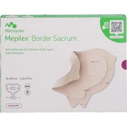 Mepilex Border Sacrum Schaumverband 16x20 cm - 5 Stück - Arzneimittel, hochabsorbierender Schaumverband für optimale Wundheilung, ideal für Druckgeschwüre und postoperative Wunden.