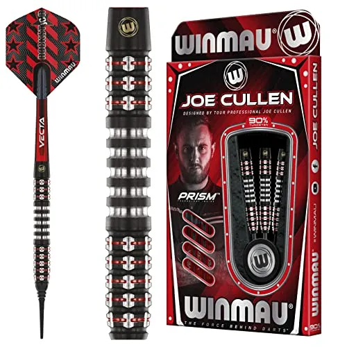 WINMAU Joe Cullen Ignition 23g Dartpfeile - Premium Steel-Dartpfeile aus Wolfram, handgefertigt für höchste Präzision und Leistung im Dartsport. Inklusive Prism Alpha Flügen und Vecta Stielen für optimale Kontrolle.