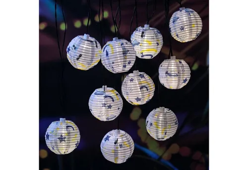 MARELIDA LED-Lichterkette LED Solar Lichterkette 10 blaue Lampions Weltall Himmel, 10-flammig