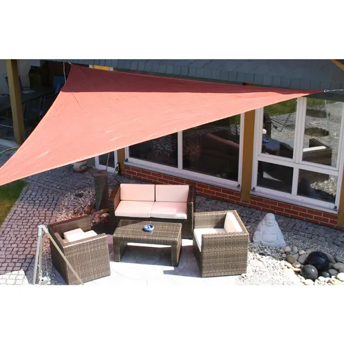 EDUPLAY 160149 Sonnenschutz Sonnensegel 3x3m - Wasserabweisendes Quadrat-Sonnensegel in rostrot, ideal zum Schutz vor Sonne und Regen im Garten oder auf der Terrasse.