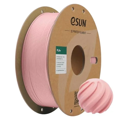 eSUN PLA+ Filament 1.75mm, 3D Drucker Filament PLA Plus, Maßgenauigkeit +/- 0.03mm, 1kg Spule (2.2 LBS) 3D Druck Filament für 3D Drucker, Pfirsich Rosa