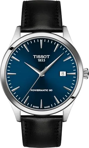 Tissot Classic Dream Herrenuhr T158.407.16.041.00 - Elegante Herrenuhr mit Swiss Made Powermatic 80-Automatikwerk und kratzfestem Saphirglas. Das 316L-Edelstahlgehäuse und das schwarze Lederarmband bieten Komfort und Stil.