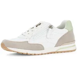 Gabor FLORENZ Keilsneaker, Freizeitschuh, Halbschuh, Schnürschuh mit Kontrastbesätzen, G-Weite grün|weiß 42 EU (8 UK)