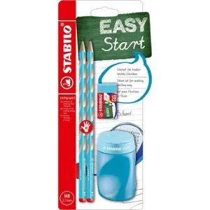 Stabilo Bleistift EASYgraph S, B-56671-3, HB, Rechtshänder, Radierer und Spitzer, 2 Stück