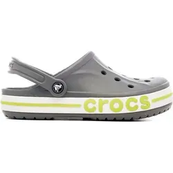 Crocs Bayaband Clogs für Damen und Herren mit Fersenriemen - Leichte und wasserfreundliche Clogs mit legendärem Crocs-Komfort, perfekt für Entspannung und Stadtbummel. Erhältlich in Größe 37-38 EU in Slate Grey/Lime Punch.