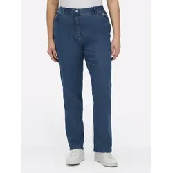 sheego 5-Pocket-Jeans 258706_46 - Bequeme Passform - Stylische Jeans mit 2 Gesäßtaschen und unsichtbarem Dehnbund für optimalen Tragekomfort. Ideal für den Alltag, mit Gürtelschlaufen und einer Fußweite von ca. 42 cm.