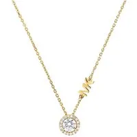 Michael Kors Damen Collier Silber 925 mit Zirkonia - Elegante Halskette aus 925 Sterling Silber, 45 cm lang, mit funkelnden Zirkonia-Steinen – perfekt für besondere Anlässe oder den Alltag.