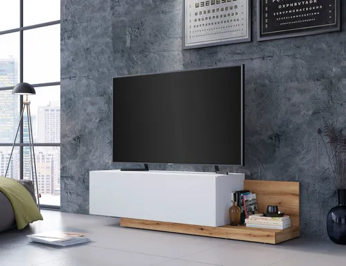 Lowboard INOSIGN "Bristol" - modernes TV-Lowboard in alpinweiß und eichefarben - TV-Halterungen: Elegantes Lowboard mit variablen Einlegeböden, ideal für stilvolle Wohnräume. Pflegeleicht und mit einer Belastbarkeit von bis zu 55 kg.