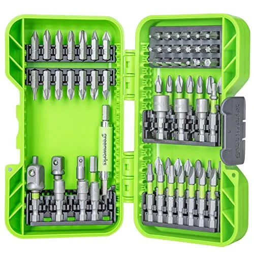 Greenworks Schrauberbits Set (70-teilig) - Vielseitiges 70-teiliges Set gehärteter Schrauberbits, kompatibel mit allen gängigen Akkuschraubern. Ideal für präzises Schrauben in Werkstatt und Garten, mit geprüfter Qualität.