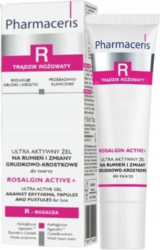 PHARMACERIS R ROSALGIN ACTIVE + Ultra Gel gegen Rötungen Hautveränderungen 30ml