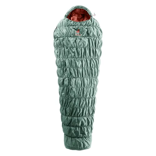 Deuter Schlafsack Exosphere +4° SL - Grün, Reißverschluss links - Schlafsäcke für Erwachsene, ideal für milde Nächte mit hervorragender Isolierung und geringem Packmaß von nur 46 cm.