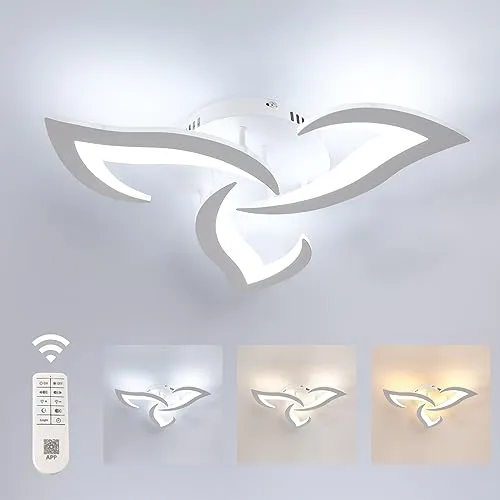 Comely LED Deckenleuchte Dimmbar, Moderne Acryl Deckenlampe 35W 3937LM, 3000K-6500K, Deckenbeleuchtung mit Fernbedienung für Schlafzimmer Wohnzimmer, Dia 58cm