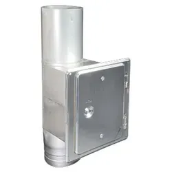 Edelstahl-Abgassystem einwandig Revisionselement Stutzen 140x200 (Ausführung: D350)