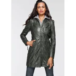 Mauritius Ledermantel Bente 2-in-1-Lederjacke - Funktionsjacke mit abnehmbarem Kapuzen-Inlay aus Jerseyqualität, modisch und ideal für wechselhaftes Wetter. Hochwertiges Schafsleder sorgt für einen eleganten Look.