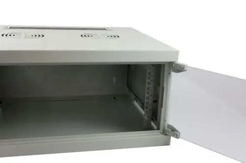 ALLNET all-smq5406grau 6U freistehender Server-Rack - Vormontiertes 6U Rack in Lichtgrau für sicheren und geordneten Kabelanschluss. Mit Glastür, Schlössern und praktischen Kabeleingängen ideal für Computerzubehör und Server.