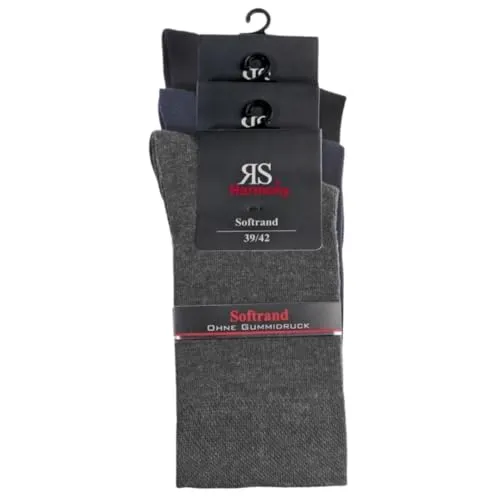 RS. Harmony 3 Paar Herren Socken Softrand handgekettelte Fußspitze verstärkte Ferse & Spitze Baumwolle 80% Business & Alltag (DE/NL/SE/PL, Numerisch, 43, 46, Regular, Regular)