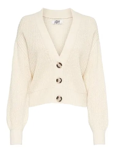 JdY Damen Strickjacke JDYJusty - Gemütlicher Cardigan mit Knopfleiste - Strickjacken für Damen, locker geschnitten aus weichem Grobstrick mit tiefem V-Ausschnitt für einen lässigen Look und hohen Tragekomfort.