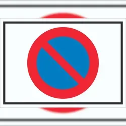 Eingeschränktes Haltverbot Symbol Schild A0 Rückseite selbstklebend