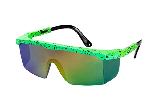 WILBERS & WILBERS 20138 - 80er Jahre Brille mit Spiegelglas, Skibrille, Partybrille für Karneval