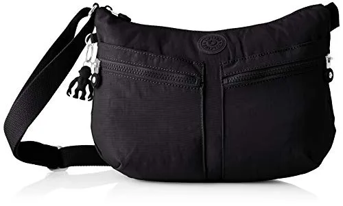 Kipling IZELLAH Umhängetasche in Black Noir - Mittelgroße Umhängetasche, wasserabweisend und leicht, perfekt für den Alltag mit optimaler Größe von 23x33x12 cm.