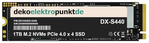 dekoelektropunktde 1TB M.2 NVMe Gen4 SSD Festplatte passend für HP EliteBook 840 G5, Alternatives Ersatzteil 2280 PCIe 4.0 x 4