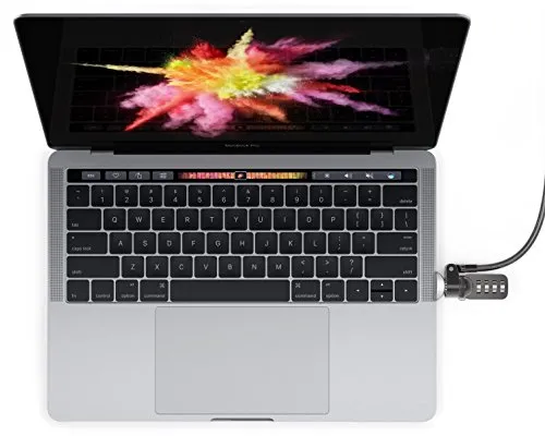 Ledge MacBook Pro TB Schlossadapter mit Zahlenschloss - Sicherheitsschloss für MacBook Pro, klein und einfach zu installieren, ideal für 13" und 15" Modelle mit Touch Bar, schützt Ihr Gerät effektiv.
