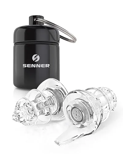 Senner Gehörschutzstöpsel PartyPro - Gehörschutz für Musik & Musiker - Gehörschutz mit 18 dB Lärmreduzierung, ideal für Festivals, Konzerte, Partys und Discos. Transparente Ohrstöpsel für ungestörten Musikgenuss.