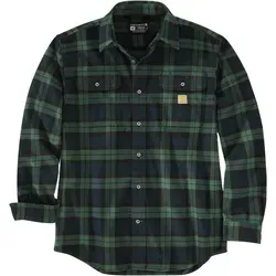 Carhartt Loosefit Heavyweight Flanel Longsleeve Shirt 106356 - Bequeme Flanellbluse in Frosted Balsam, aus 100% Baumwolle, mit praktischen Brusttaschen und verstellbaren Manschetten – ideal für den Alltag.