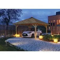 Pavillon Holz Gartenpavillon Holm 1 – kesseldruckimprägniert - Gartenhäuser mit viel Platz: Der Pavillon Holm 1 bietet 359x359 cm Raum für gemütliche Sitzecken oder Spielunterstände, schützt vor Witterung und Schädlingen dank kesseldruckimprägniertem Holz.