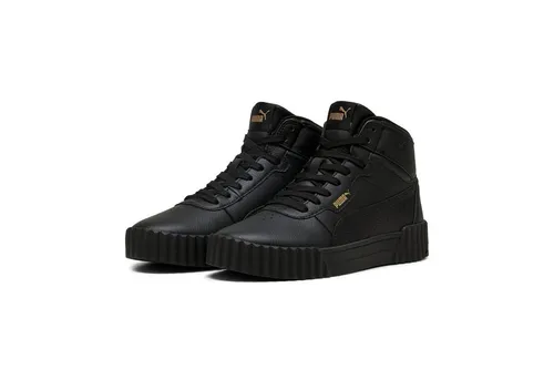 PUMA Damen Carina 3.0 Mid Sneaker - Schwarz Gold, 37 EU - Damen-Sneaker mit stylischem Mid-Design und komfortabler Dämpfung, perfekt für trendbewusste Frauen.