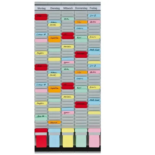 FRANKEN T Kartentafel Universal Planer 315 x 780 mm - Sonstige, ideale Lösung zur Organisation von Touren und Projekten mit 5 Modulen und 35 Schlitzen pro Modul, inklusive T-Karten und Verbindungsprofilen.