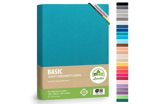leevitex® Spannbettlaken Jersey aus 100% Baumwolle, für Kinder- & Standardmatratzen, Jersey, Gummizug: rundum, 100% Baumwolle, anschmiegsam & dehnbar, diverse Größen und Farben
