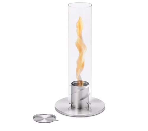 höfats Spin 90 Silber - Tischkamin für Indoor & Outdoor - Gel- & Ethanol-Kamine: Hochwertiger Tischkamin aus Edelstahl mit faszinierendem Flammenwirbel, ideal für stimmungsvolle Abende drinnen und draußen.