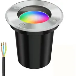 ledscom.de Boden-Einbauleuchte BOLI Edelstahl IP67 mit Smart Home RGBW GU10 LED - Robuste Bodeneinbauleuchte aus Edelstahl, ideal für Außenbereiche. Mit IP67-Schutz vor Wasser und Staub, sowie einem energieeffizienten RGBW Leuchtmittel, das per App und Sprachsteuerung bedient werden kann.