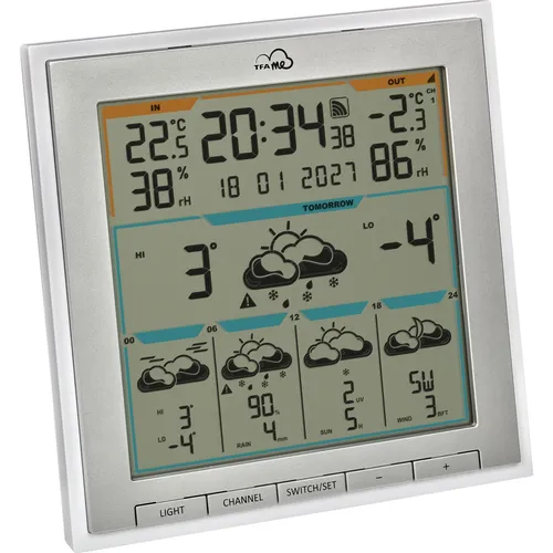 TFA Dostmann WLAN Wetterstation ID-08 mit Außensensor - Präzise Wettervorhersage für 5 Tage weltweit, inklusive Außensensor und Warnfunktion. Zugriff auf Messwerte über das kostenlose TFA.me Portal – perfekt für Wetterbegeisterte!