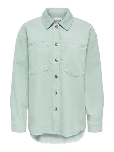ONLY Onlmaiko-Bitten L/S Cord Shacket Cc PNT - Stylisches Hemd für Jugendliche, locker geschnitten mit Knopfleiste und Hemdkragen, ideal für legere Outfits und vielseitig kombinierbar.