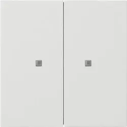 Gira 5173112 KNX Taster 2fach, Flächenschalter in reinweiß glänzend - Lichtschalter mit integriertem Busankoppler und Temperatursensor, ideal zur Steuerung von bis zu vier Funktionen für mehr Komfort und Energieeffizienz.