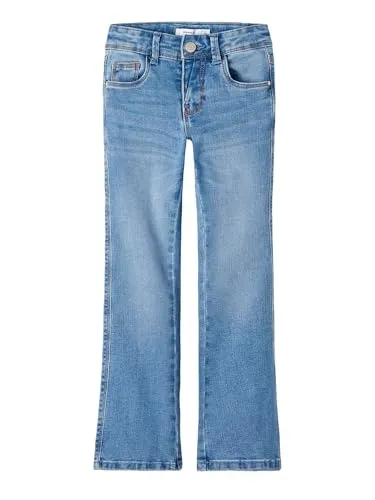 Name It Regular-fit-Jeans NKFPOLLY SKINNY BOOT JEANS 1142-AU NOOS blau 98 - Modische Kinderhosen aus elastischem Material, ideal für aktive Kids. Bequem mit Gummizug und krempelbarem Beinabschluss für vielseitigen Tragekomfort.