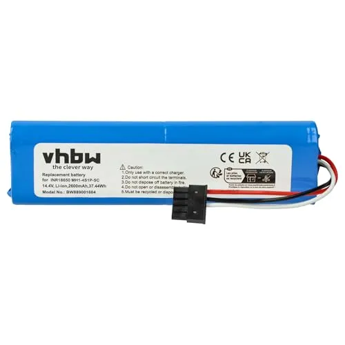 vhbw Akku kompatibel mit Xiaomi VIOMI V2 PRO, VIOMI V3, STYTJ02YM, STYJ02YM, Vacuum-Mop 2S Staubsauger (2600 mAh, 14,4 V, Li-Ion)