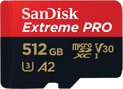 SanDisk Extreme PRO microSDXC UHS-I 512 GB + Adapter - Höchste Geschwindigkeit bis zu 200 MB/s, ideal für 4K UHD Videos und schnelle App-Performance