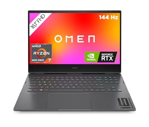 OMEN Gaming Laptop | 16,1" FHD IPS 144Hz Display | AMD Ryzen 7 6800H | 16 GB DDR5 RAM | 512 GB SSD | NVIDIA GeForce RTX 3070Ti | Windows 11 | 4-Zonen QWERTZ Tastatur mit RGB Beleuchtung | Mica Silver