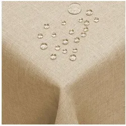 Leinen Optik Tischdecke 160 x 160 cm - Tischdecken in Leinen Optik, wasserabweisend mit Lotus Effekt - Pflegeleicht und ideal für jeden Anlass. Verwandeln Sie Ihren Tisch mit Stil!